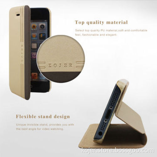 Popular Flip Mobile Phone Case for iPhone 5/5s without Stitching